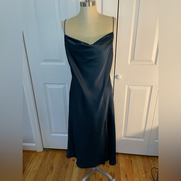 Banana Republic Factory 
Midi Slip Dress
M Petite | Luxury Teal - Picture 2 of 5